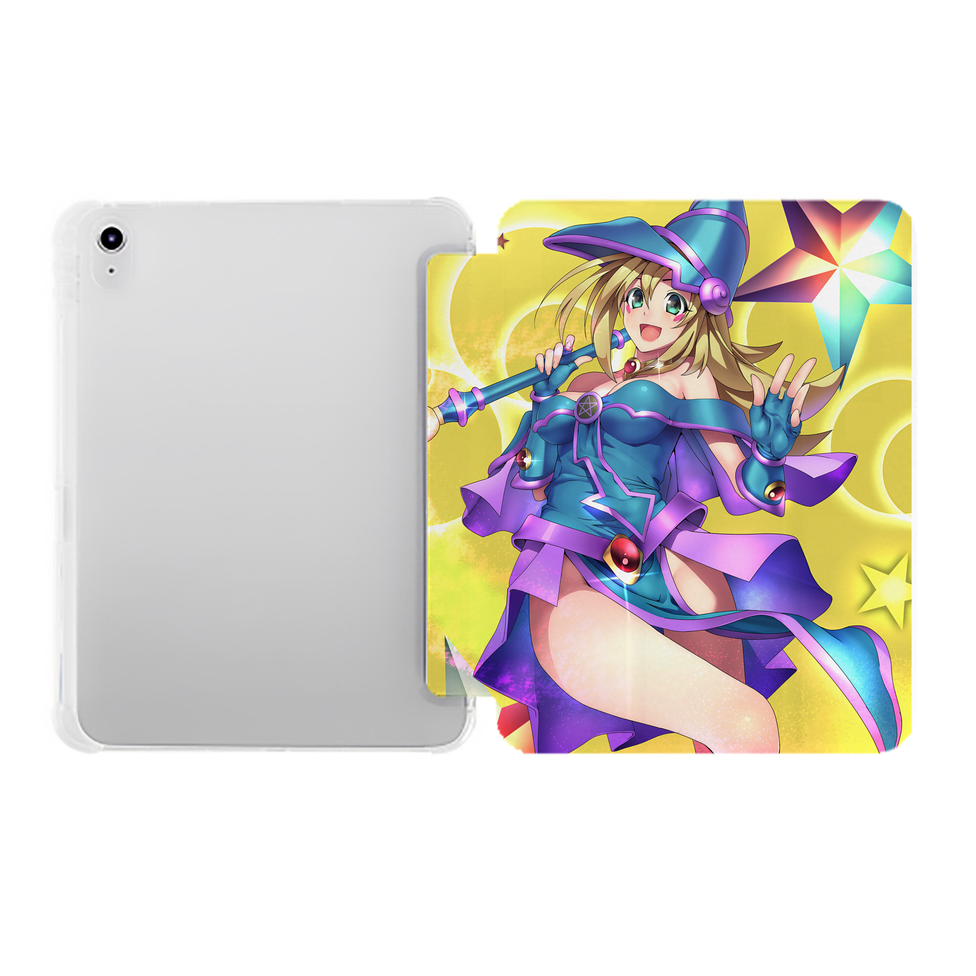 （画像用） 遊☆戯☆王 Yu-Gi-Oh! IPad ケース ペン収納付き 三つ折りスタンド PUレザー×シリコン 対応機種9.5/10.5/10.9インチ